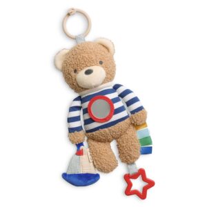Bitzy Traveler Bear Baby Activity Toy with Mirror and Sensory Features